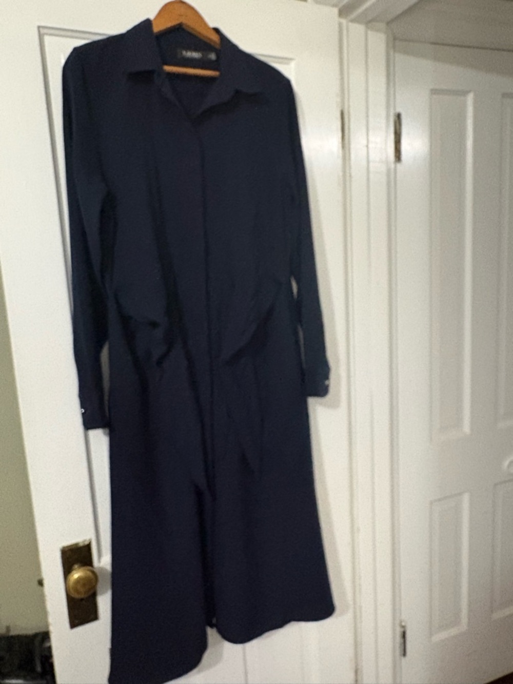 Lauren Ralph Lauren Navy Midi Shirt Dress